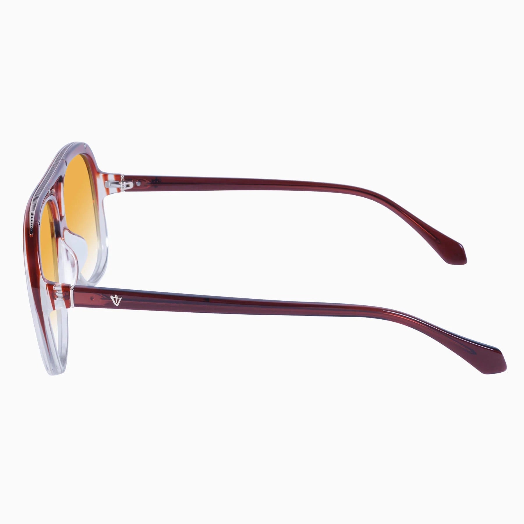 Bang | Sunglasses - Burnt Orange Fade To Crystal w. Gold Metal Trim / Orange Gradient Lens