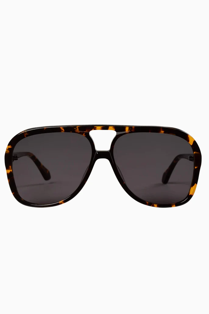 Bang | Sunglasses - Dark Tortoise w. Matte Black Metal Trim / Black Lens