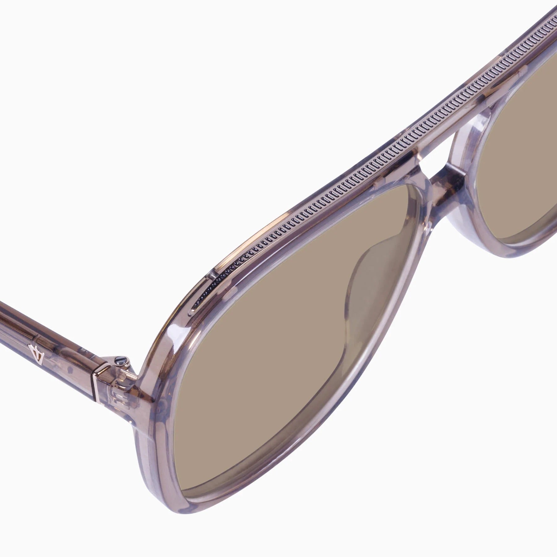 Bang | Sunglasses - Transparent Mocha w. Rose Gold Metal Trim / Light Brown Lens
