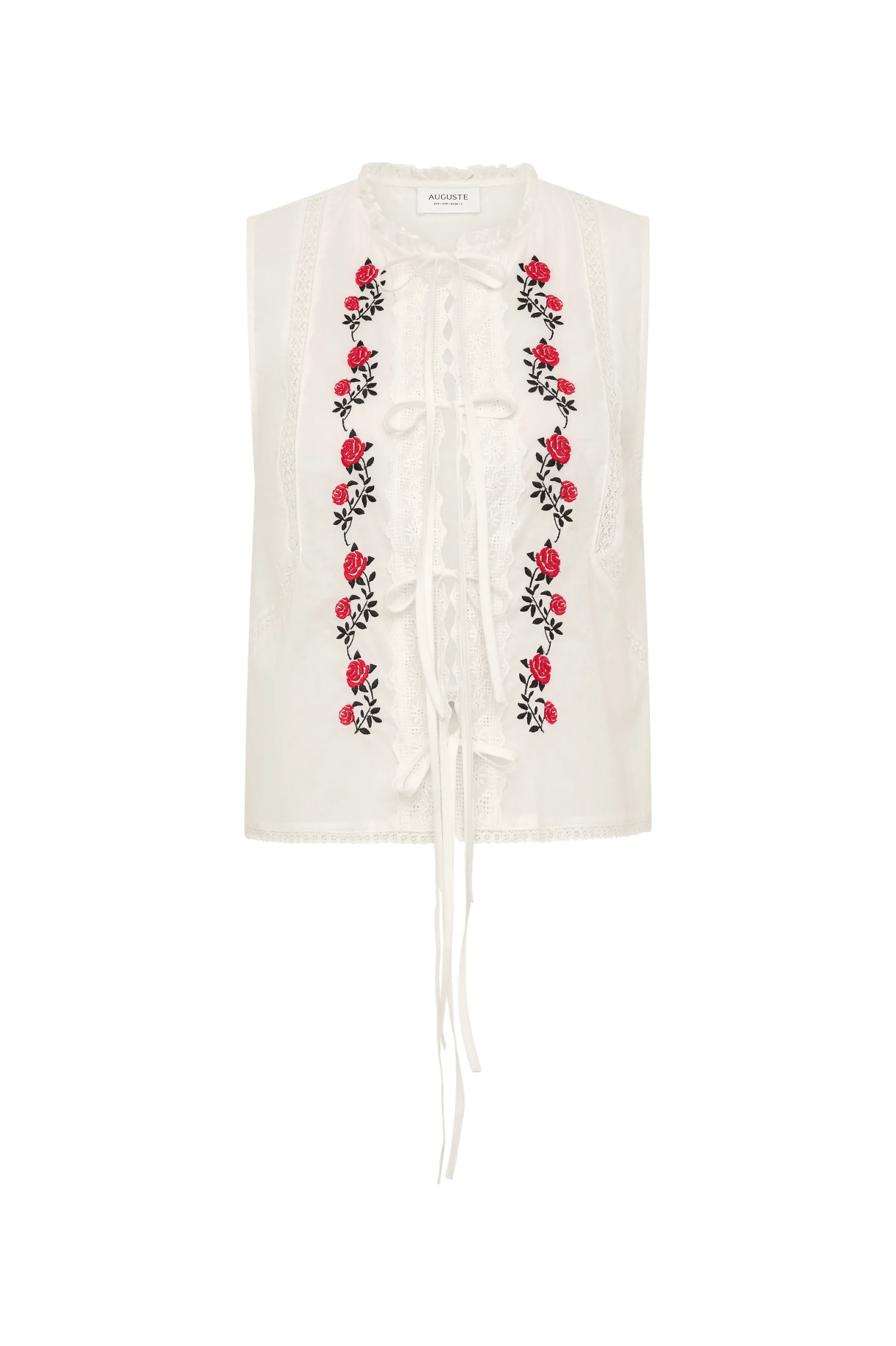 Bellamy Embroidered Blouse - White - Fashion Tops - Auguste The Label