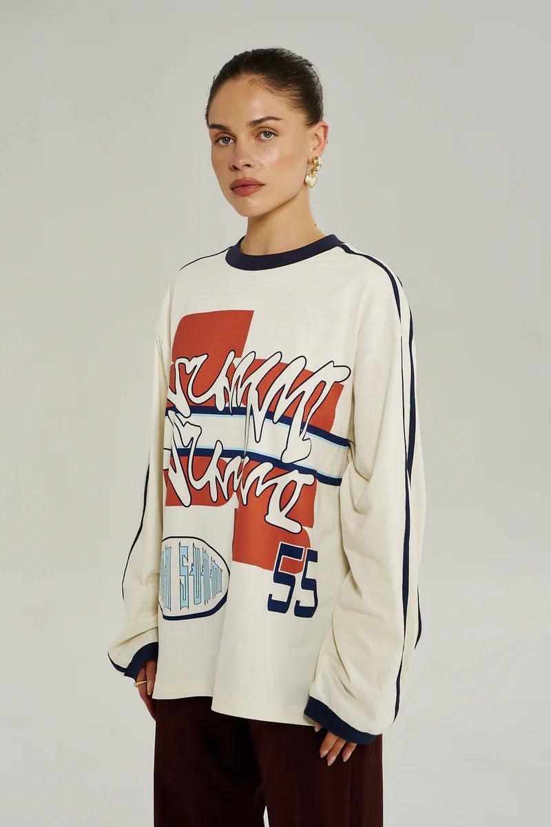 Bleu 55 LS Tee - Vintage White - T-Shirts - Summi Summi - Women's fashion at The Freedom State