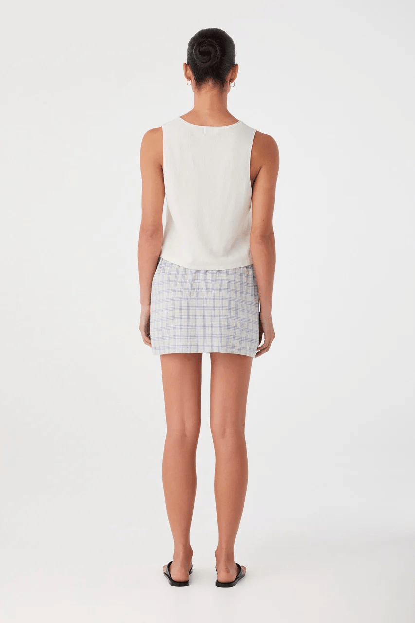 Camille Skirt - Powder Blue Check - Skirts - Arcaa Movement