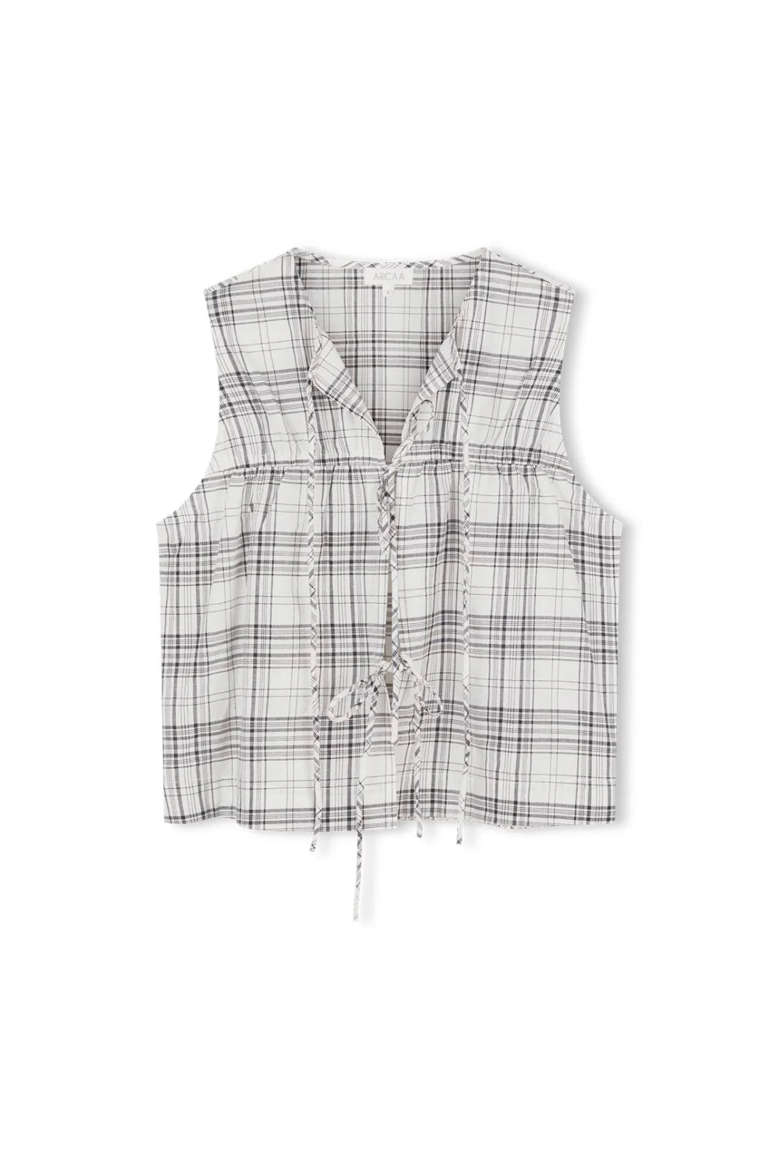 Camille Tie Top - Black/Cream Check - Fashion Tops - Arcaa Movement - Women's fashion at The Freedom State