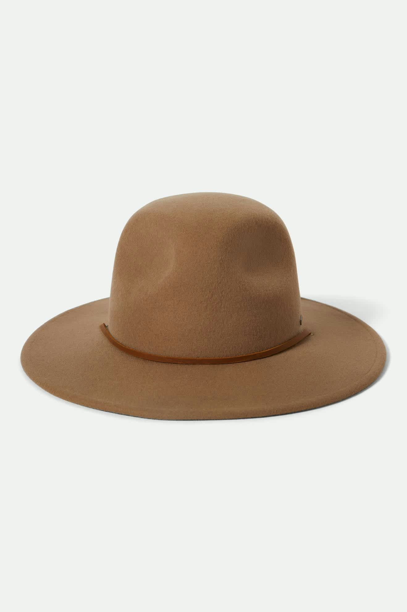 Cedar WTHR Guard Packable Fedora - Khaki - Wide Brim Hat - Brixton