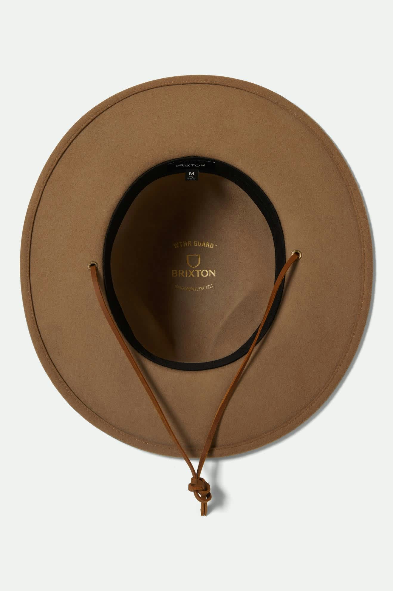 Cedar WTHR Guard Packable Fedora - Khaki - Wide Brim Hat - Brixton