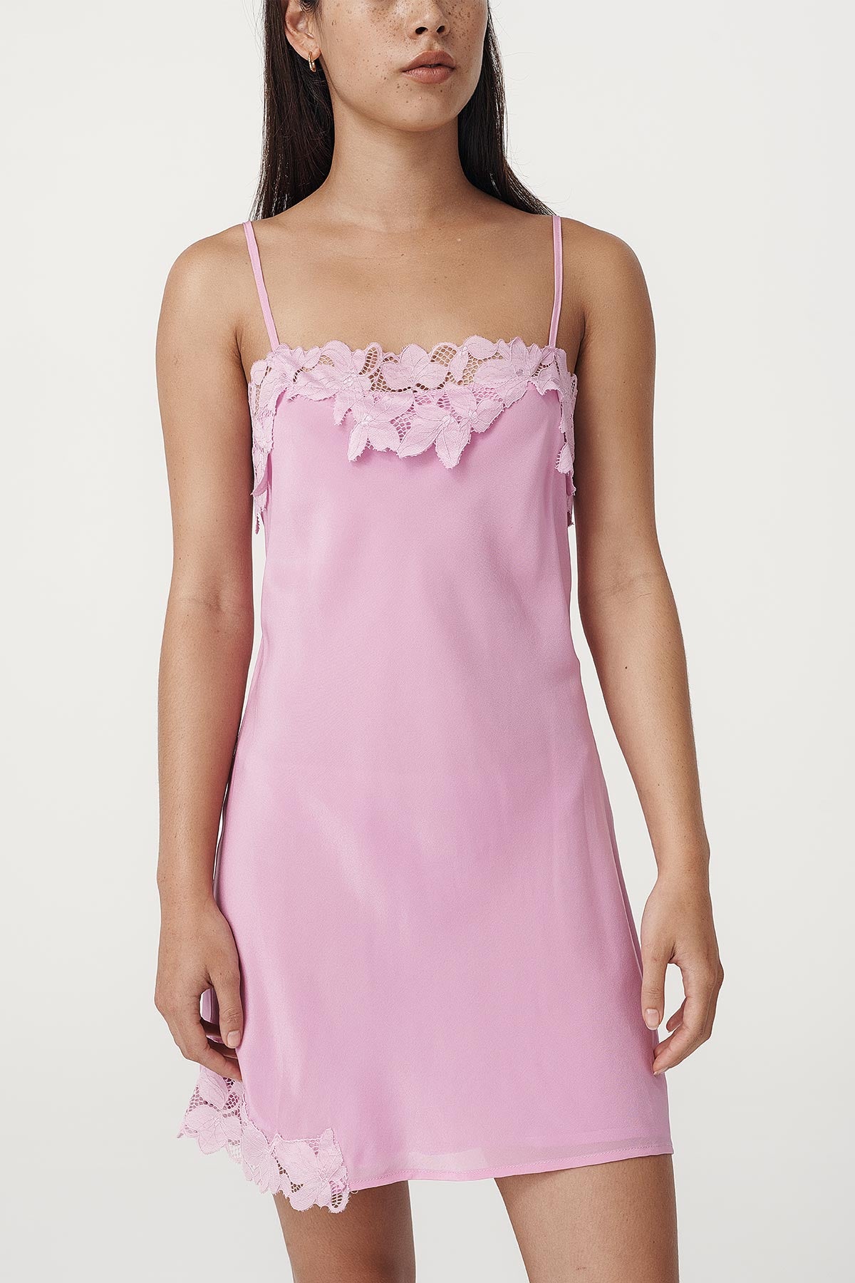 Claudia Silk Mini Dress - Orchid Pink