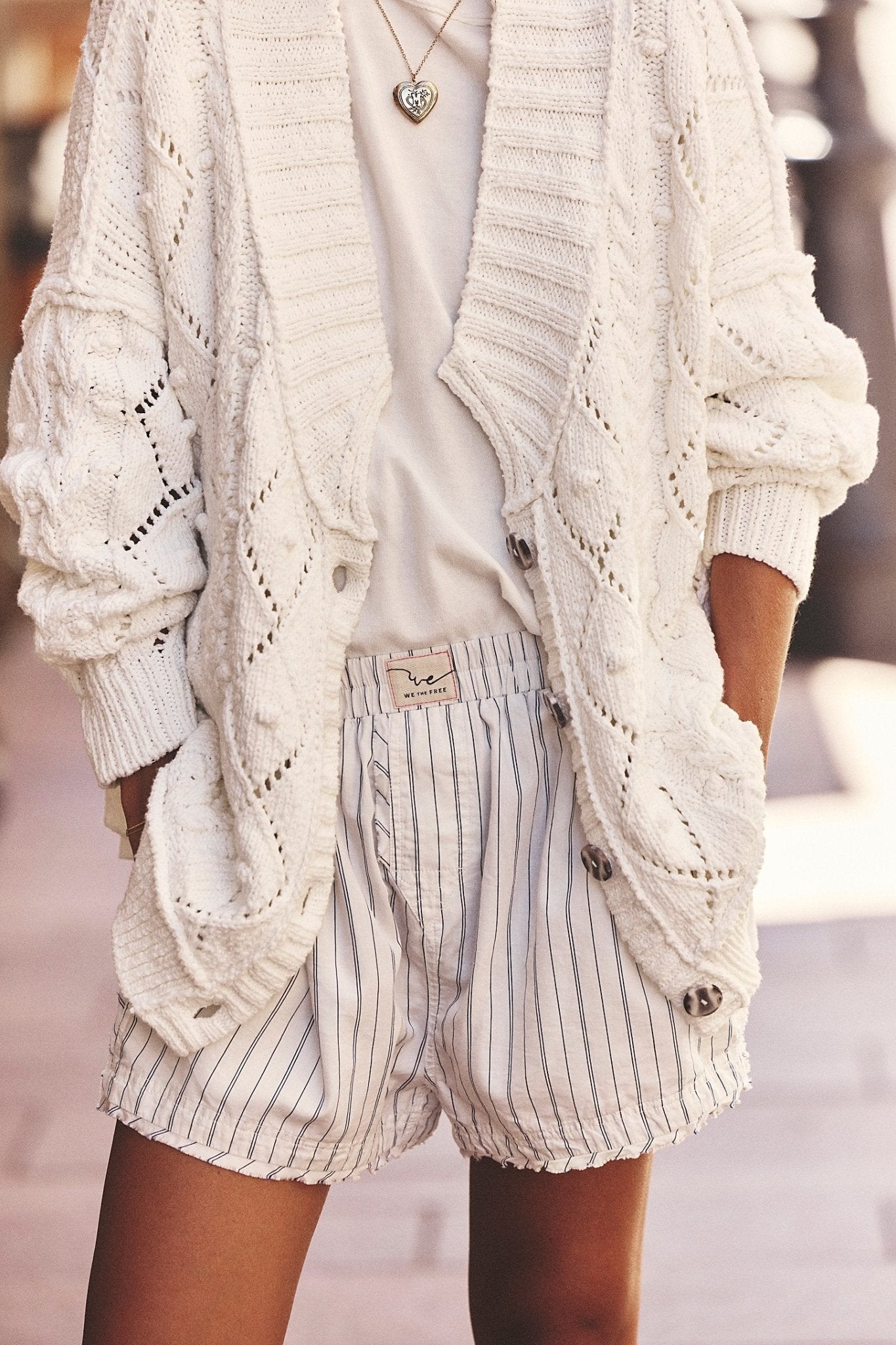 Day To Day Striped Boxer - Ivory Combo - Shorts - Free People