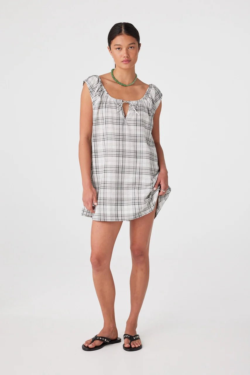 Delilah Dress - Black/Cream Check - Mini Dresses - Arcaa Movement - Women's fashion at The Freedom State