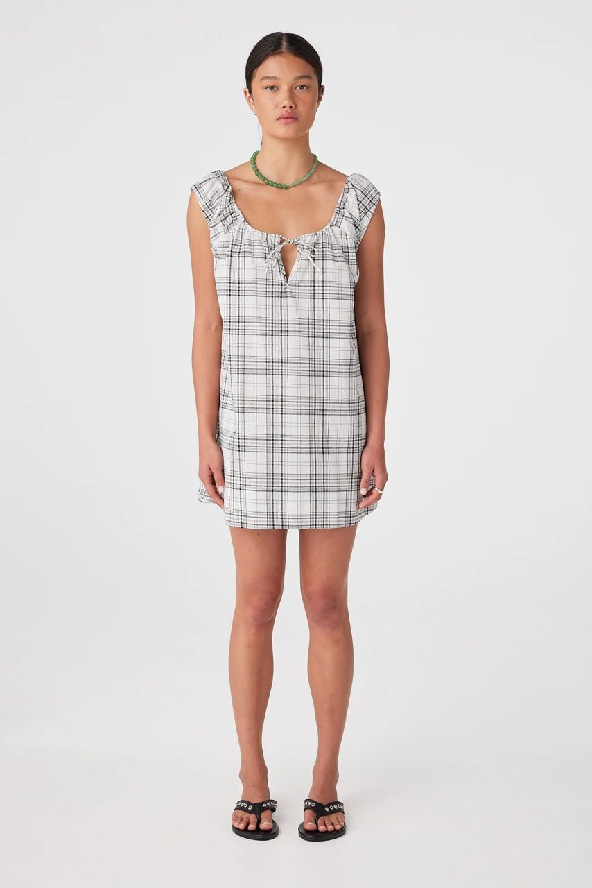Delilah Dress - Black/Cream Check - Mini Dresses - Arcaa Movement - Women's fashion at The Freedom State