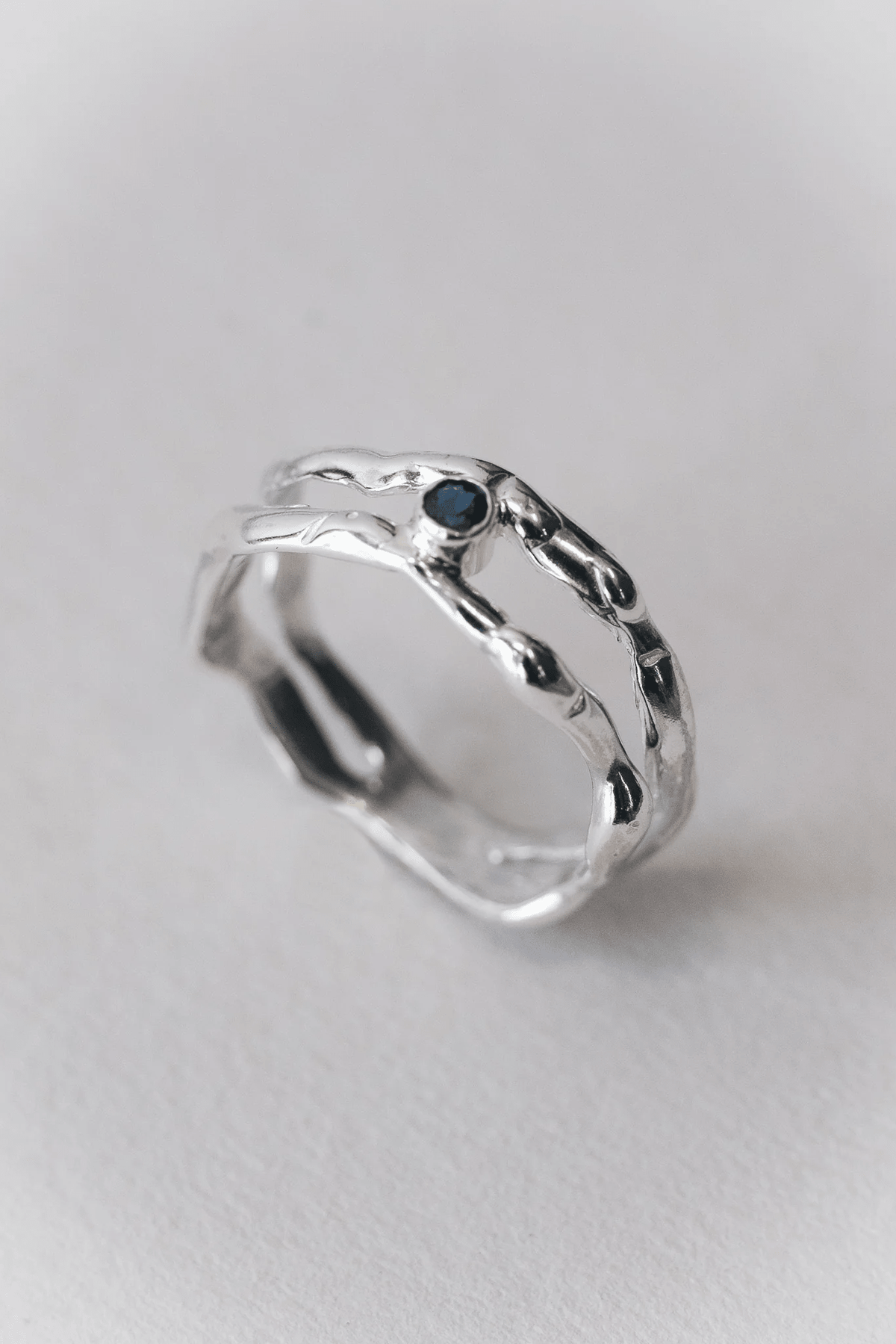 Double Trouble Ring - Blue Sapphire - Rings - Epta - Women's fashion at The Freedom State