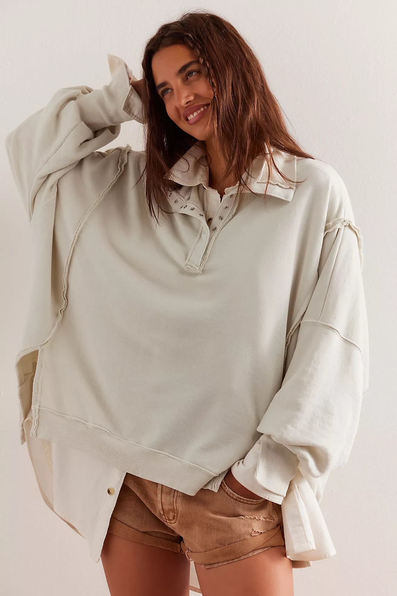 Camden Henley Sweatshirt - Grey Opal