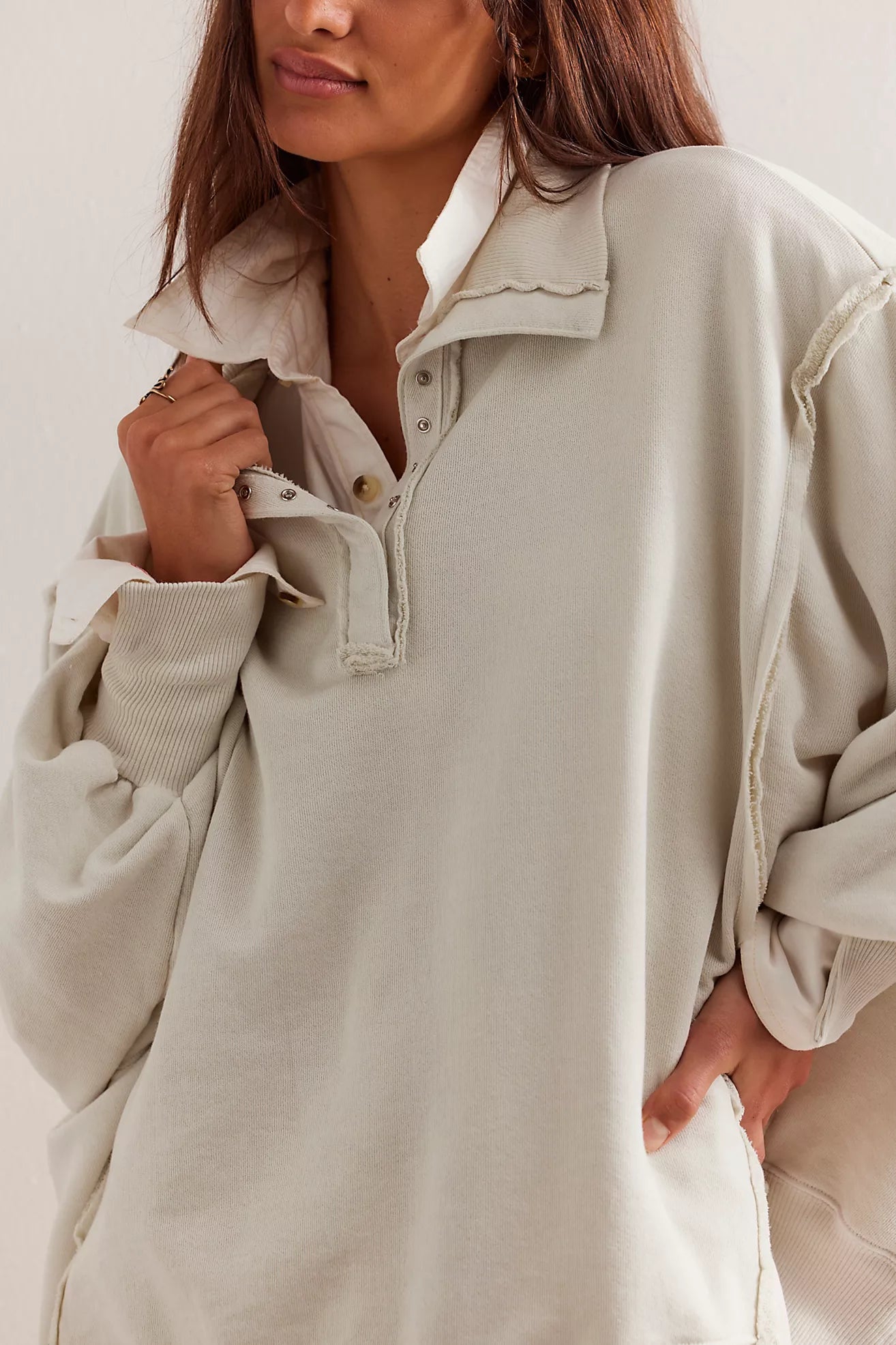 Camden Henley Sweatshirt - Grey Opal