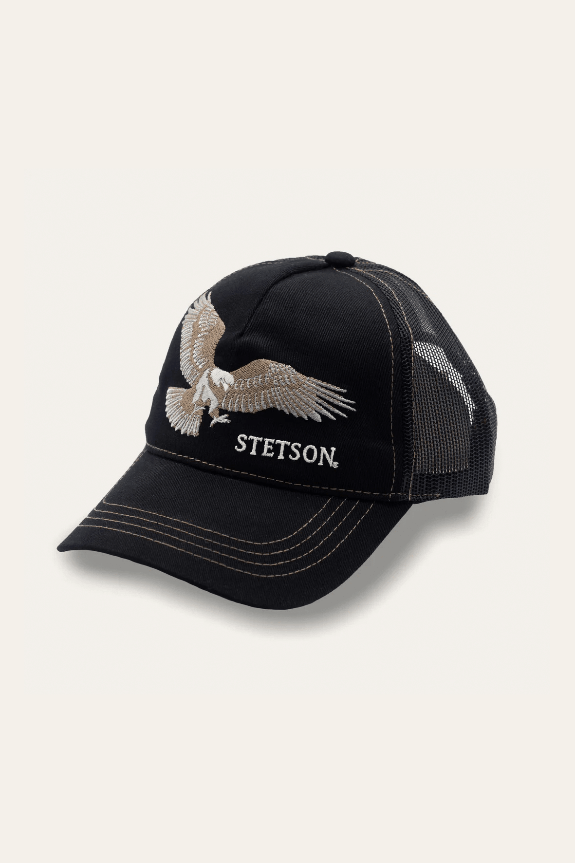 Eagle Trucker - Black - Caps - Stetson - Women's fashion at The Freedom State
