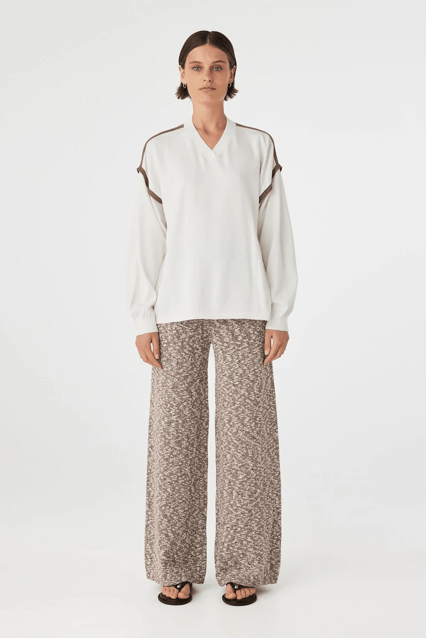 Eden Long Sleeve Tee - Cream / Espresso - Knitwear - Arcaa Movement - Women's fashion at The Freedom State