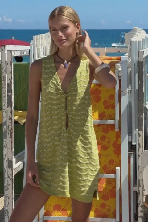 Onda Shift Dress - Matcha Wave