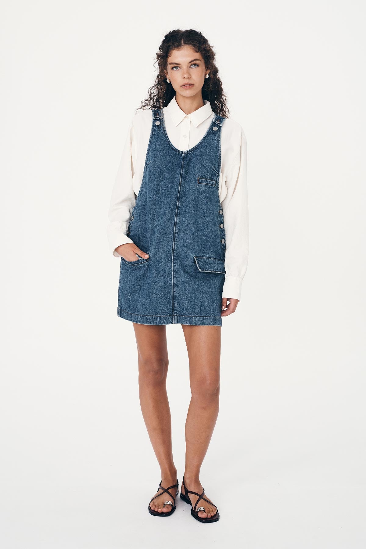 Franka Denim Mini Dress - Classic Wash