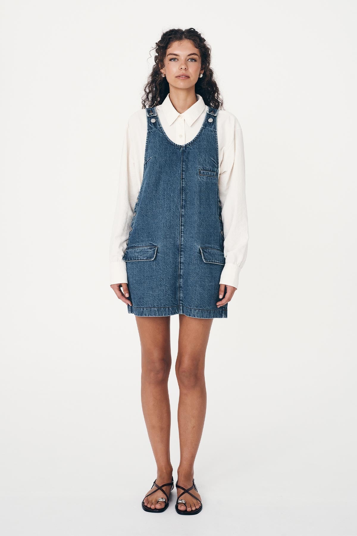 Franka Denim Mini Dress - Classic Wash - Mini Dresses - Rowie The Label - Women's fashion at The Freedom State