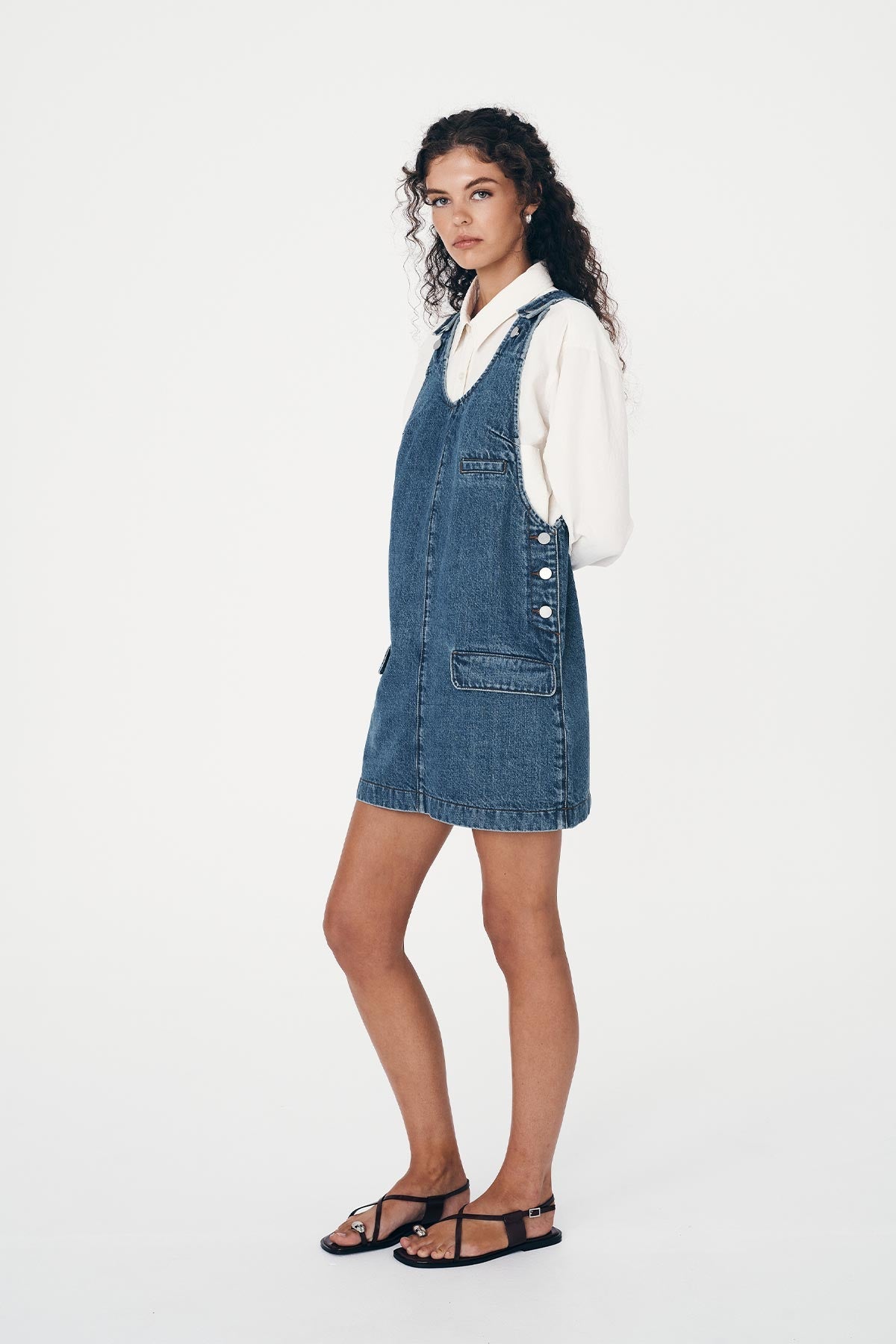 Franka Denim Mini Dress - Classic Wash - Mini Dresses - Rowie The Label - Women's fashion at The Freedom State