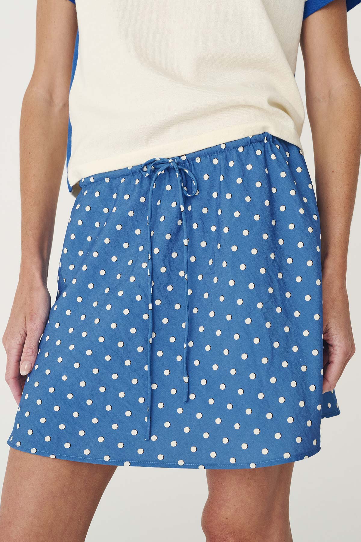 Frannie Silk Mini Skirt - Cornflower Spot - Skirts - Rowie The Label - Women's fashion at The Freedom State