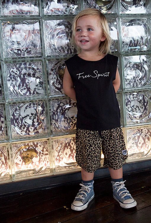 Free Spirit Muscle Kids Tee - Black - Kids - Sweet Child Of Mine - Women's fashion at The Freedom State