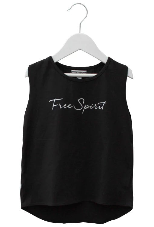 Free Spirit Muscle Kids Tee - Black - Kids - Sweet Child Of Mine - Women's fashion at The Freedom State