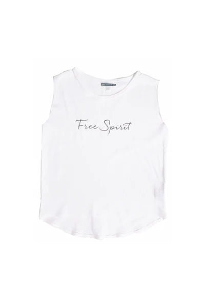 Free Spirit Muscle Kids Tee - White - Kids - Sweet Child Of Mine - Women's fashion at The Freedom State