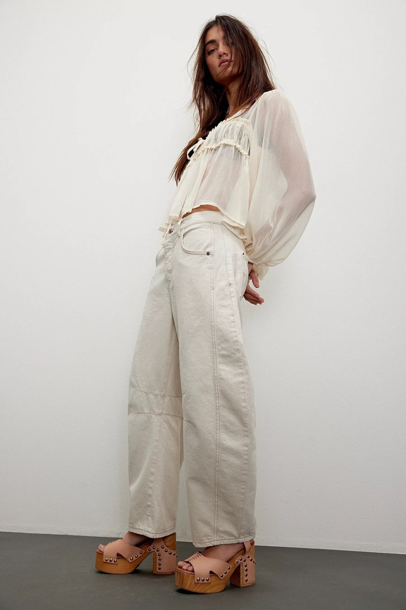 Good Luck Barrel Jean - Milk - Jeans - Free People - Women's fashion at The Freedom State