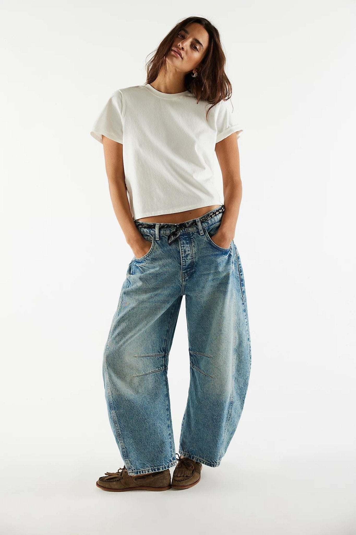 Good Luck Barrel Jean - Ultra Light Beam - Jeans - Free People - Women's fashion at The Freedom State