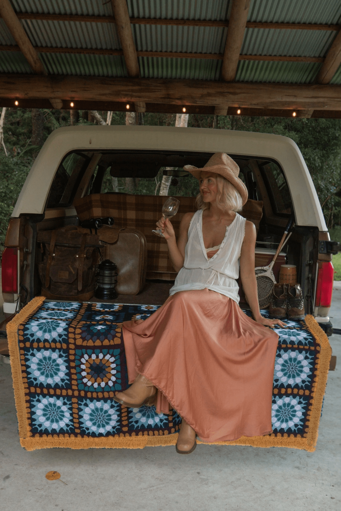 Granny Square Throw - Kingfisher - Rugs & Throws - Wandering Folk - Women's fashion at The Freedom State