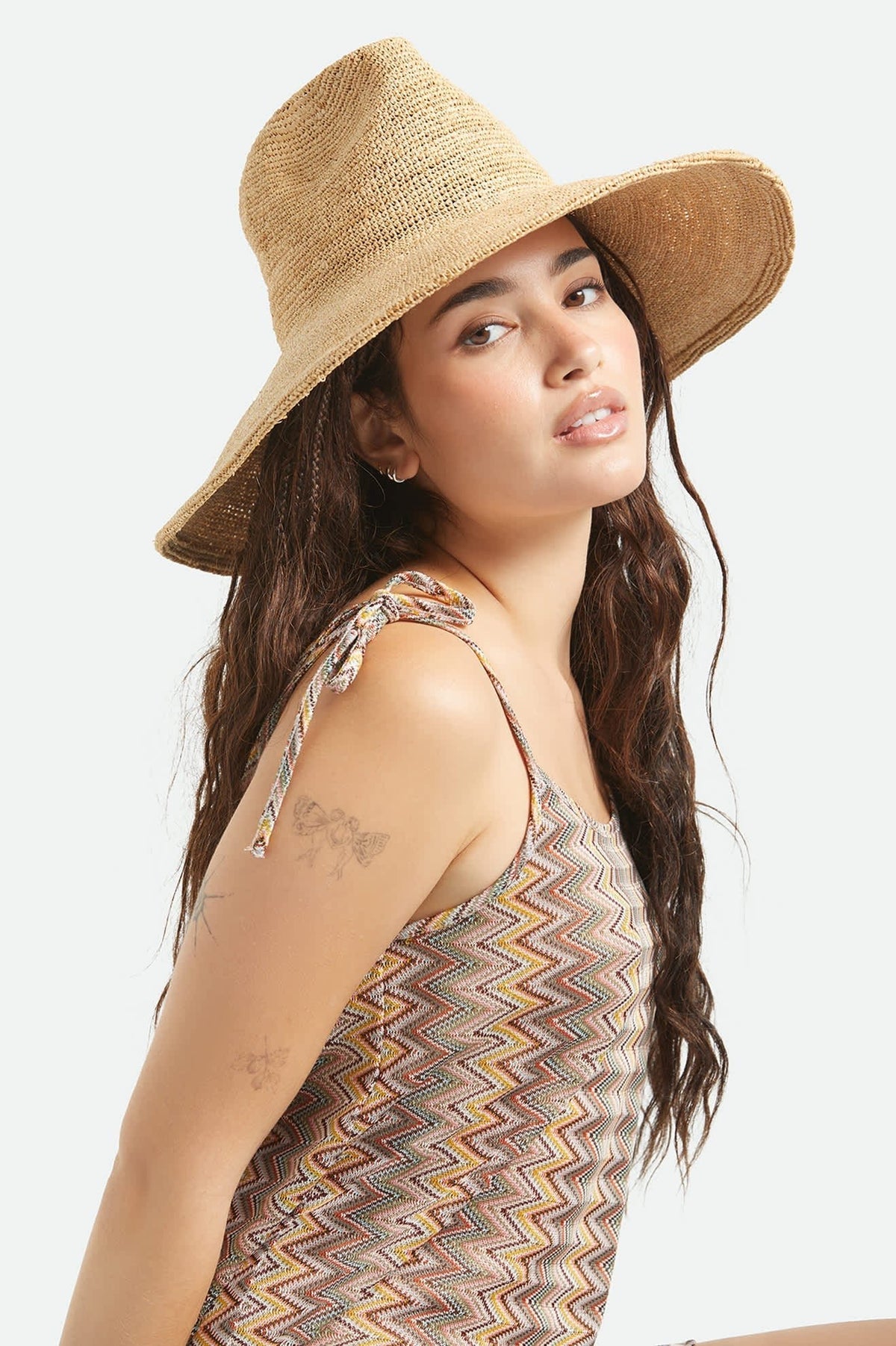 Helena Straw Sun Hat - Tan - Straw Hat - Brixton - Women's fashion at The Freedom State