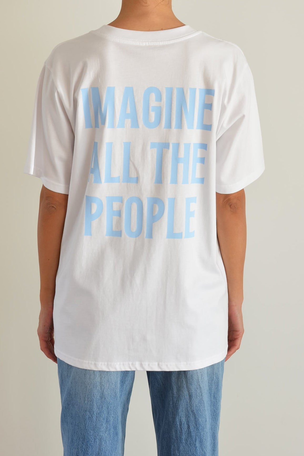 Imagine Heavy Tee White - Sky - T-Shirts - The Freedom State - Women's fashion at The Freedom State