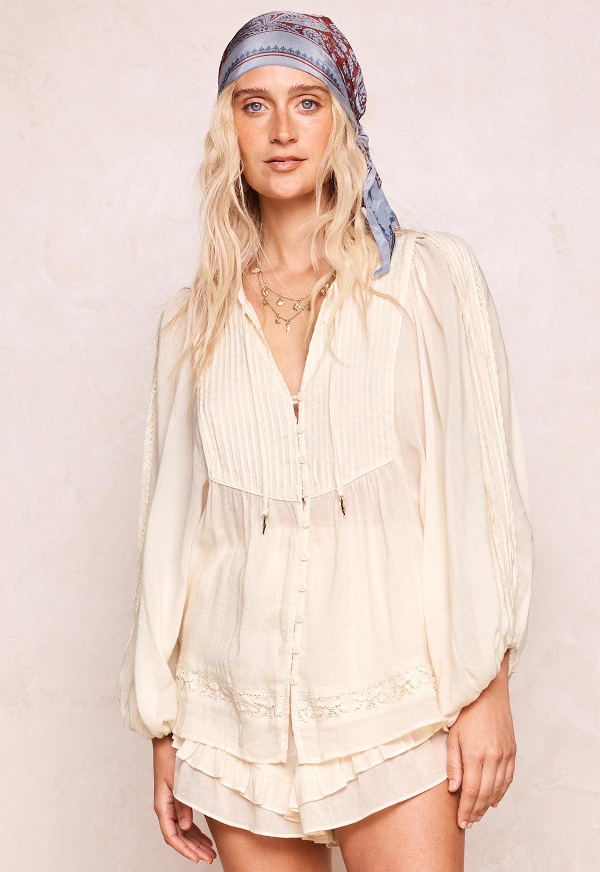 Ines Boho Blouse - Light Sand - Fashion Tops - Spell - Women's fashion at The Freedom State