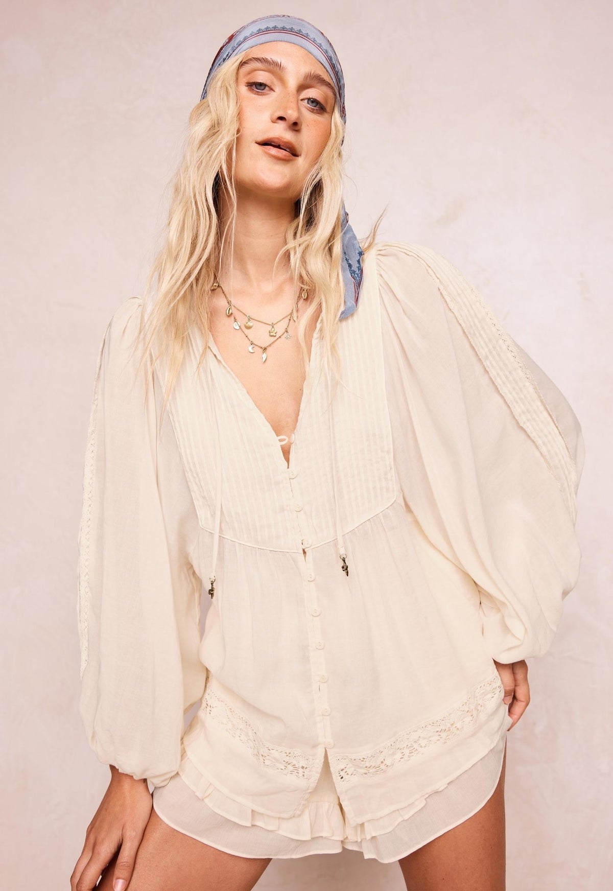 Ines Boho Blouse - Light Sand - Fashion Tops - Spell - Women's fashion at The Freedom State