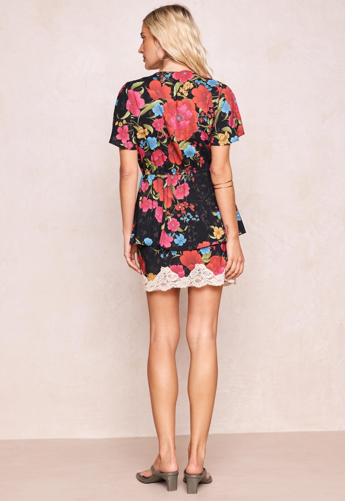 Isola Lace Mini Skirt - Midnight Bloom - Skirts - Spell - Women's fashion at The Freedom State