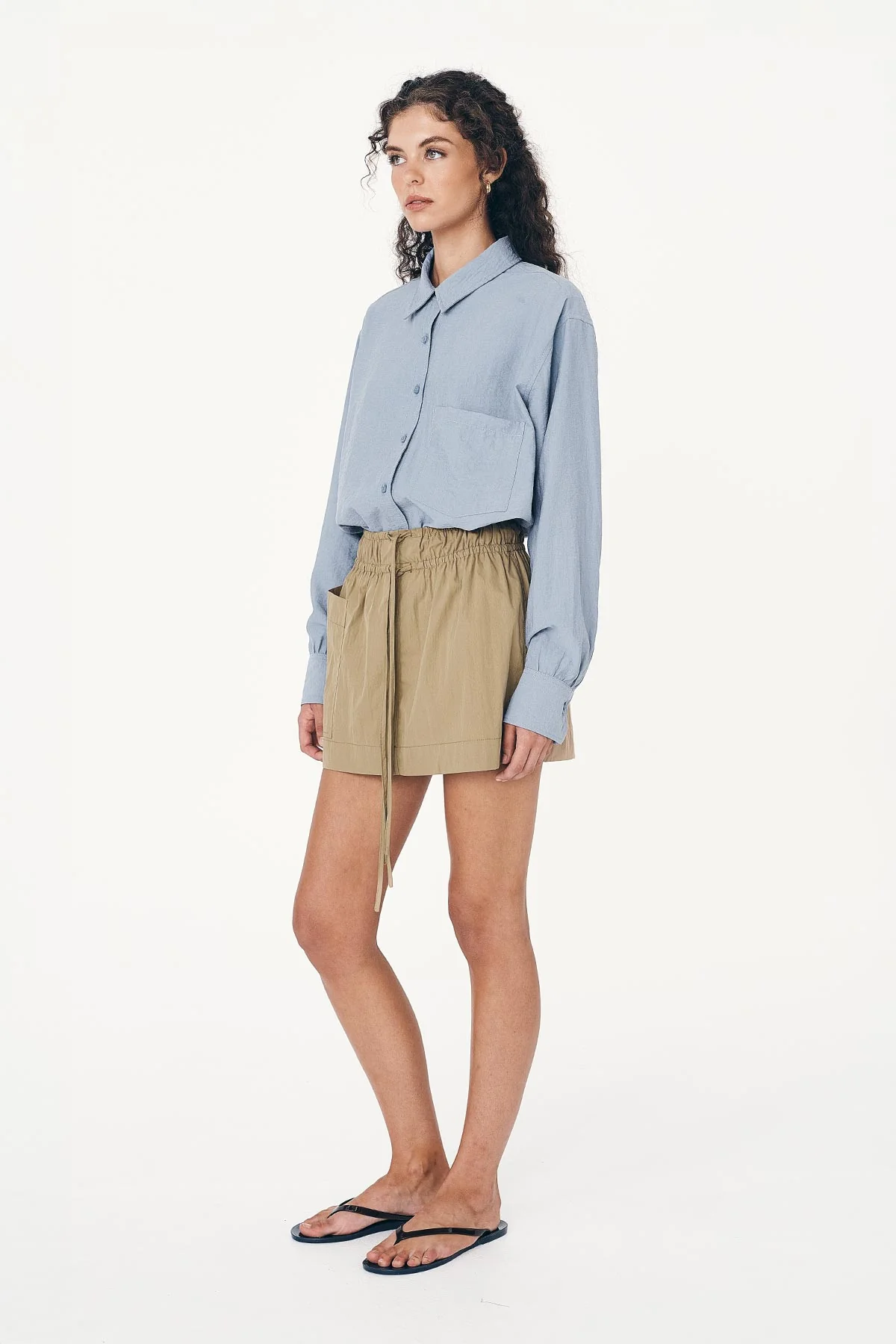 Jessica Cargo Mini Skirt - Washed Khaki