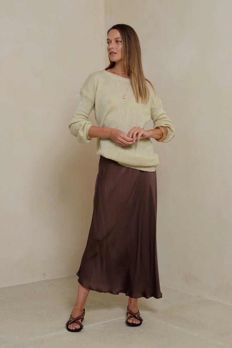 Joplin Skirt - Chocolate - Skirts - Lilya - Women's fashion at The Freedom State