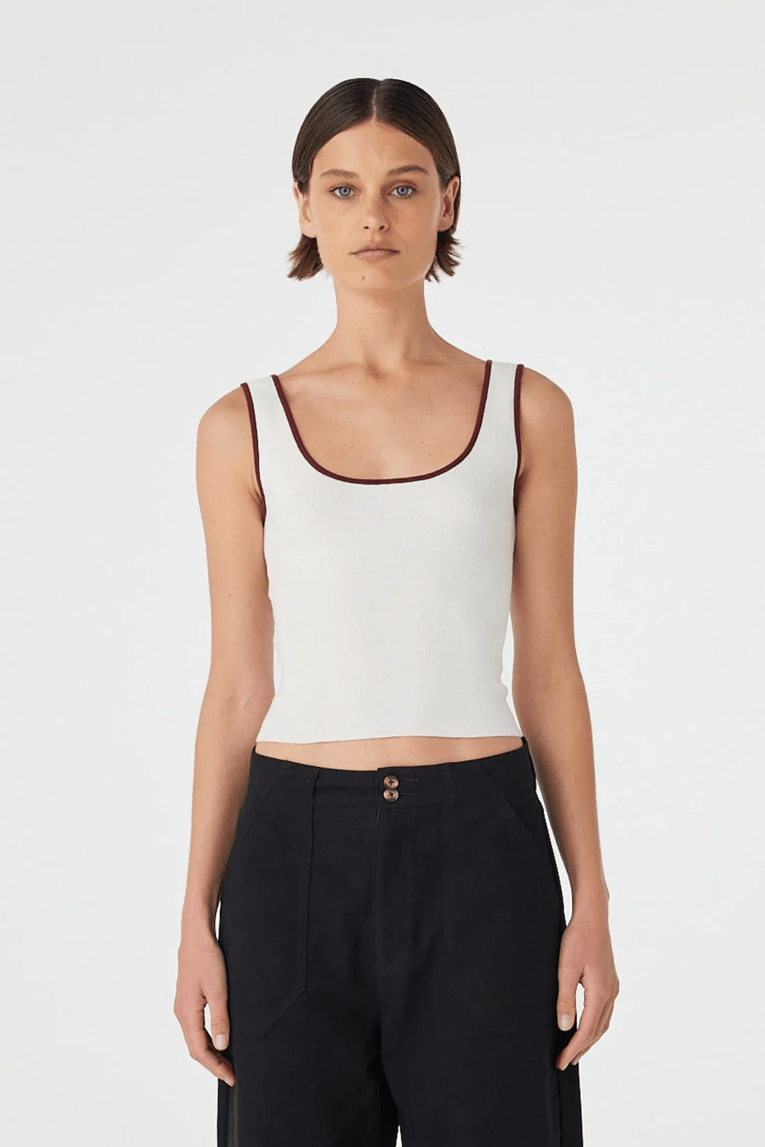 Kaya Tank - Cream/Merlot - Singlets - Arcaa Movement - Women's fashion at The Freedom State