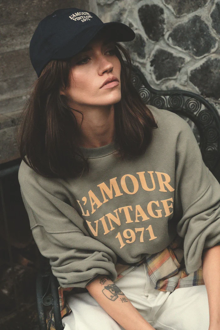 L'Amour Vintage Sweater - Faded Green