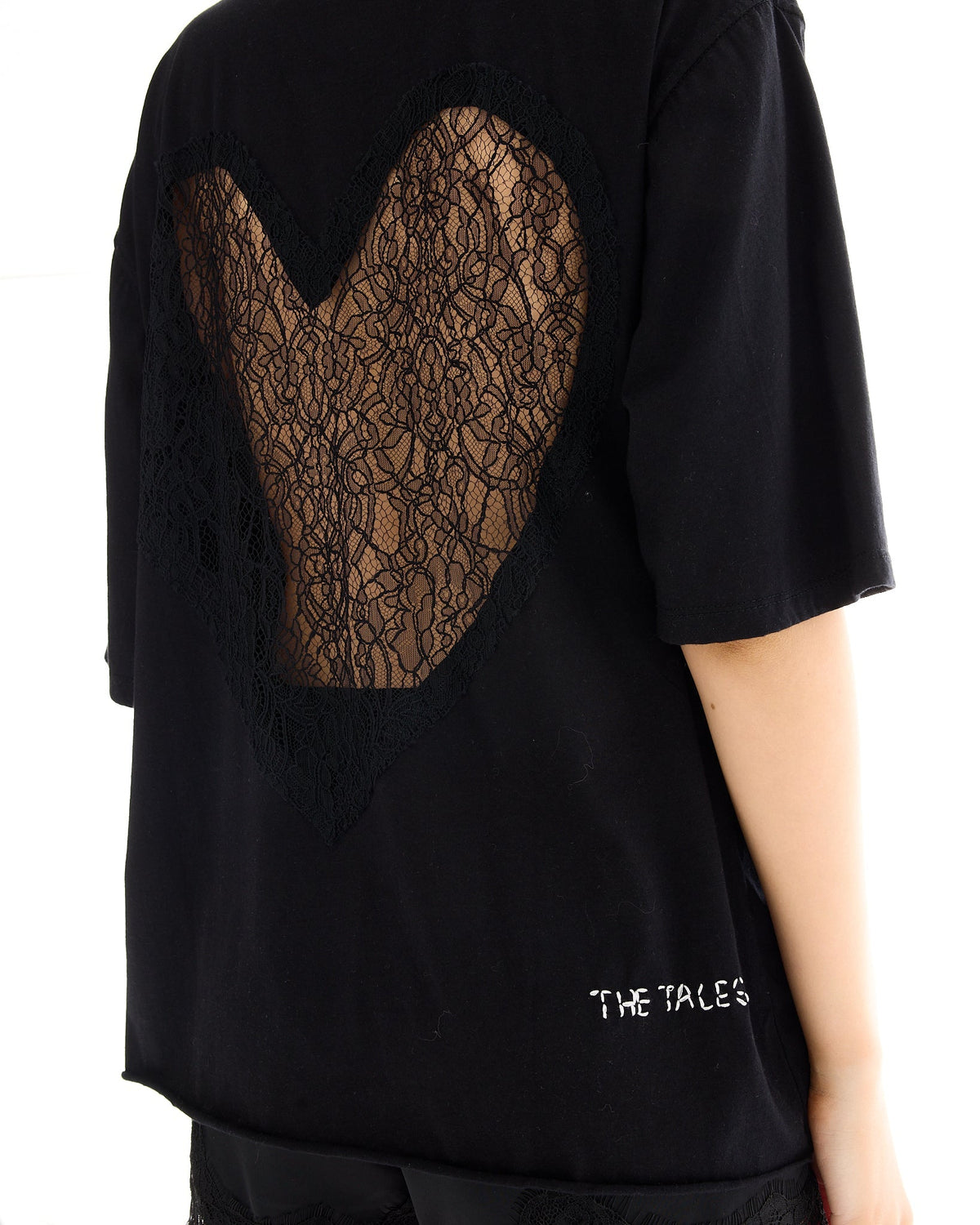 Lace Back Heart Street Tee - Black - T-Shirts - The Tales - Women's fashion at The Freedom State