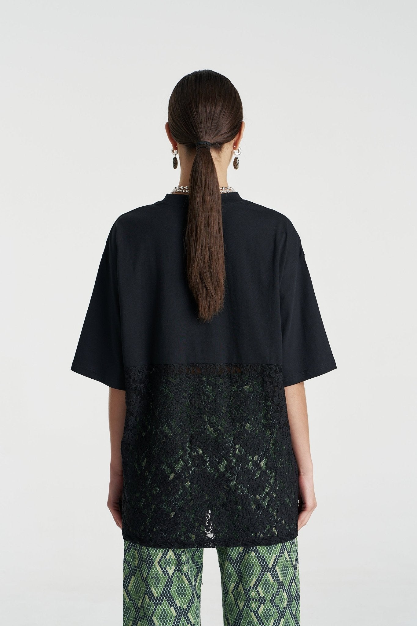 Lace Panel Tee - Black - T-Shirts - Summi Summi - Women's fashion at The Freedom State