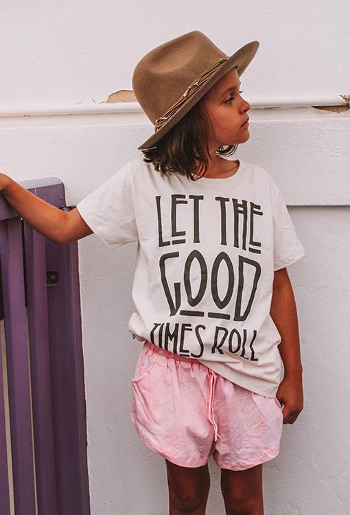 Let The Good Times Roll Kids Tee - Ivory - Kids - Sweet Child Of Mine - Women's fashion at The Freedom State