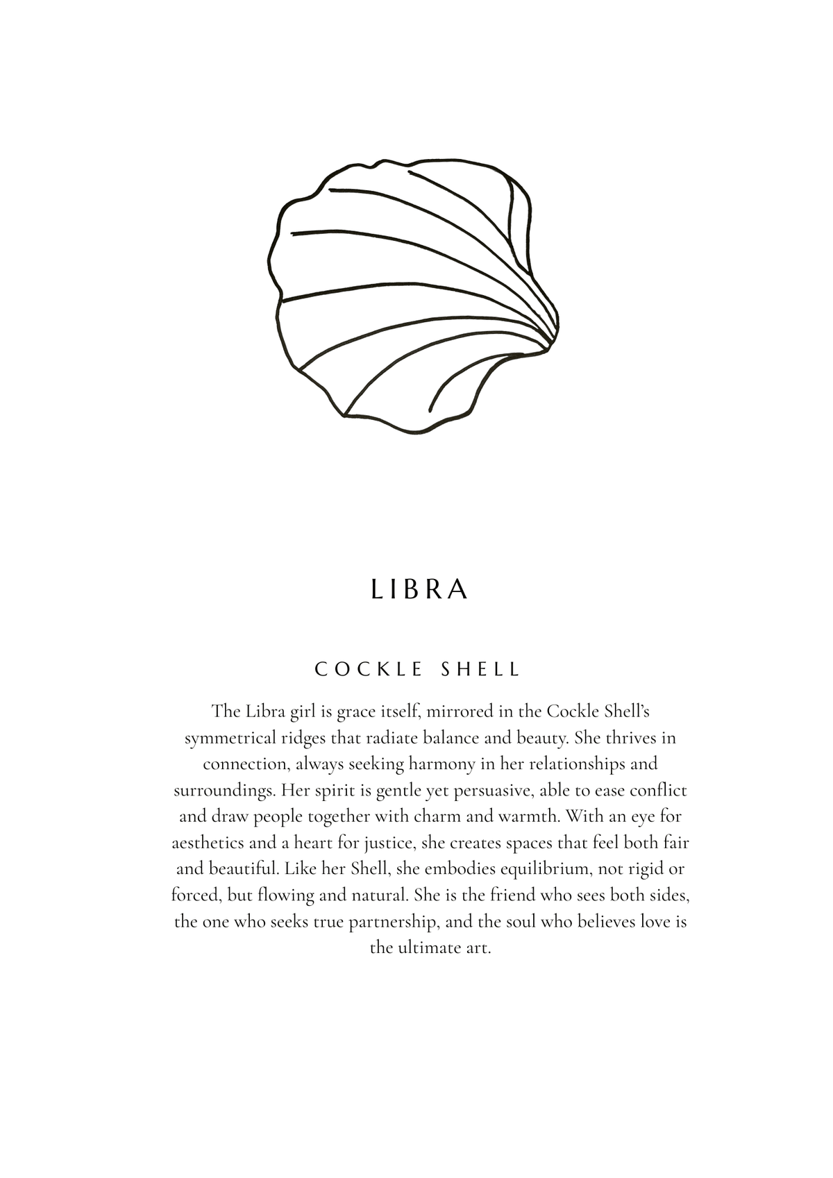 Libra Zodiac Shell Print – Cockle - Prints - The Freedom State - Women's fashion at The Freedom State