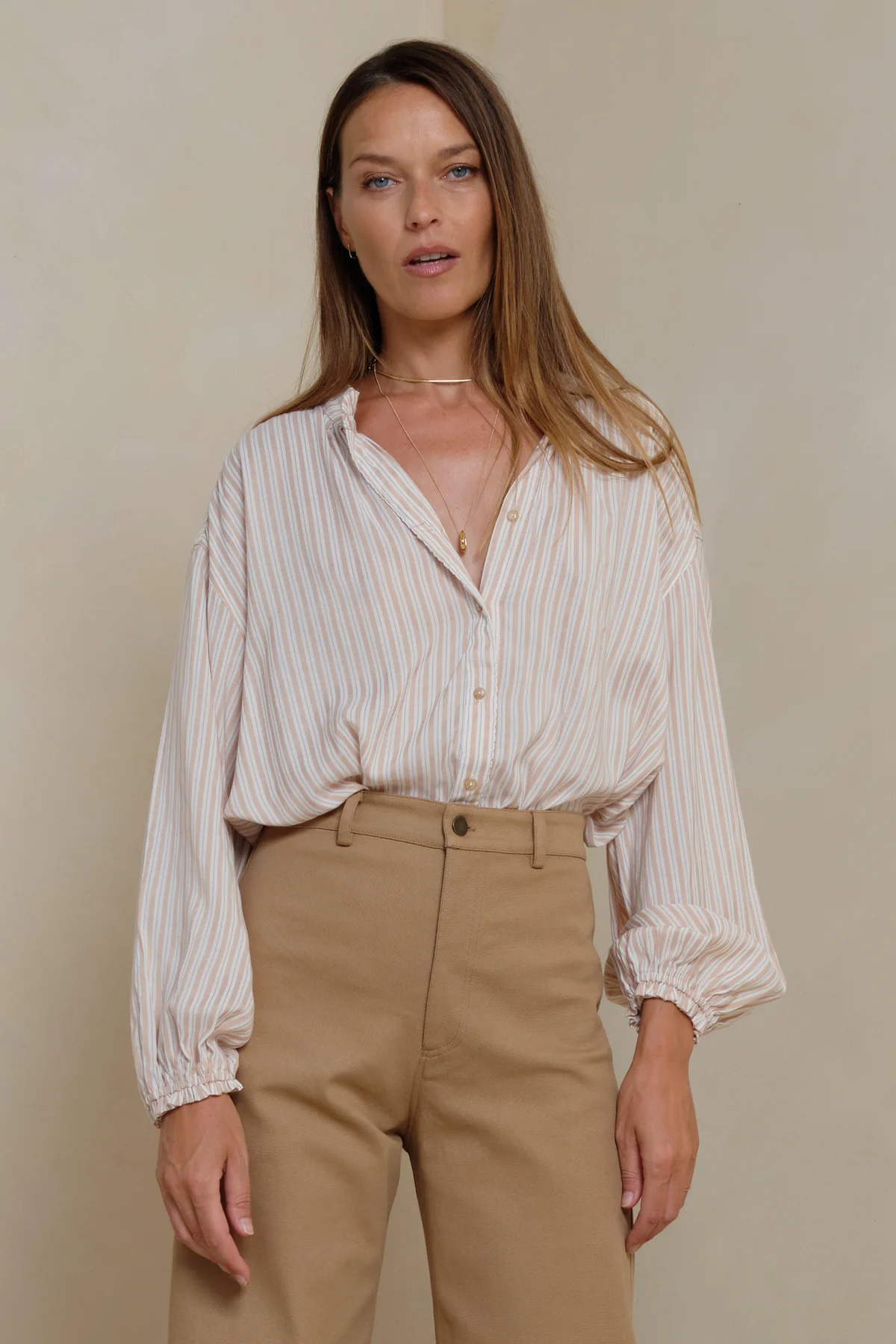 Solace Shirt - Chateau Stripe Sand