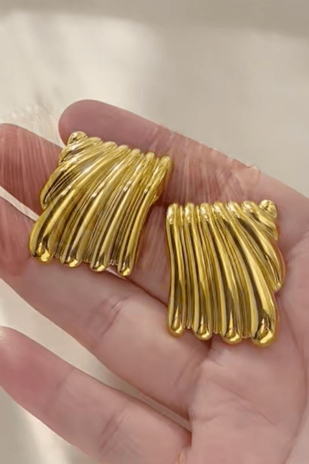 Linea Square Earrings - Gold - Earrings - The Freedom State - Women's fashion at The Freedom State