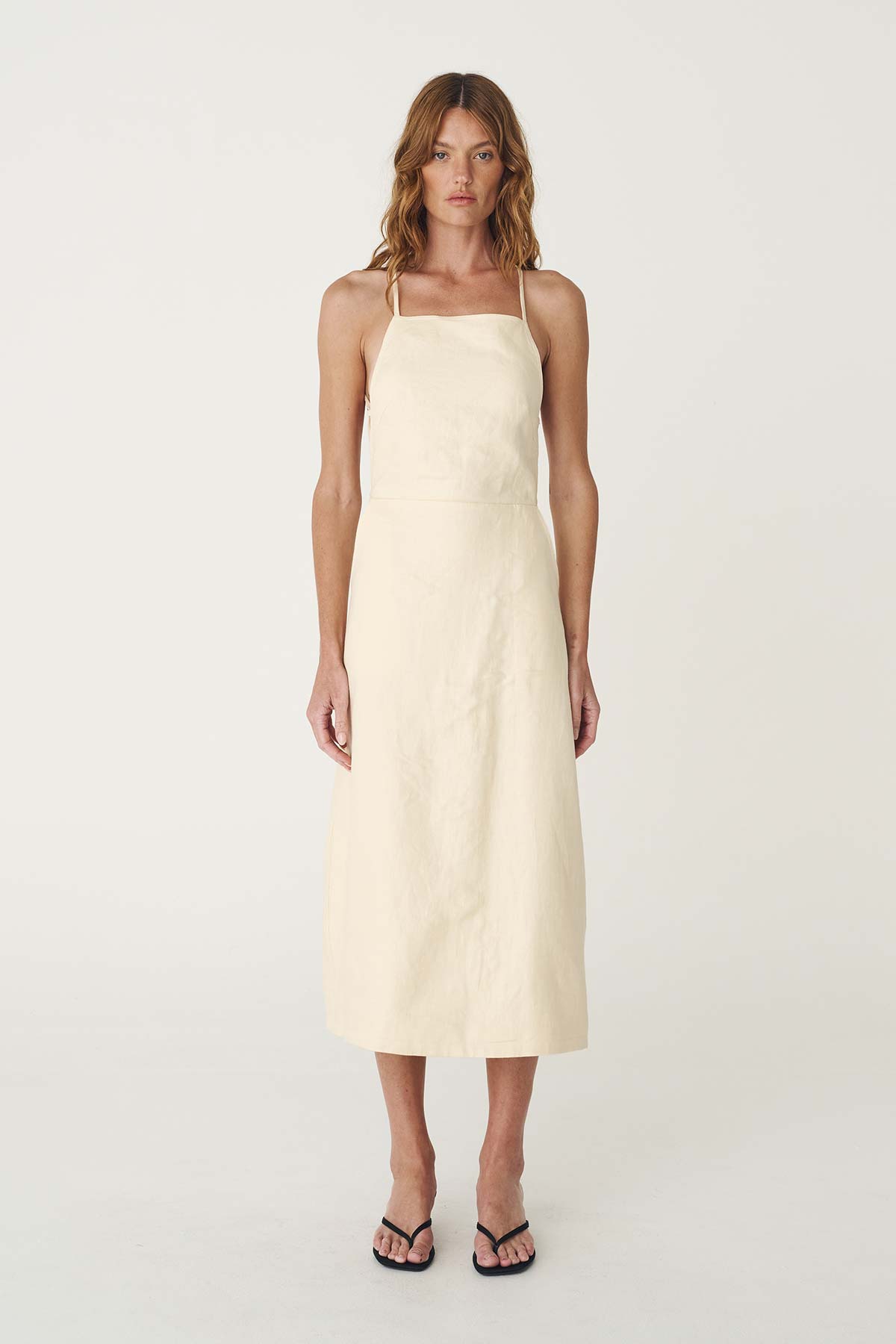 Lucia Linen Midi Dress - Butter Creme - Midi Dresses - Rowie The Label - Women's fashion at The Freedom State