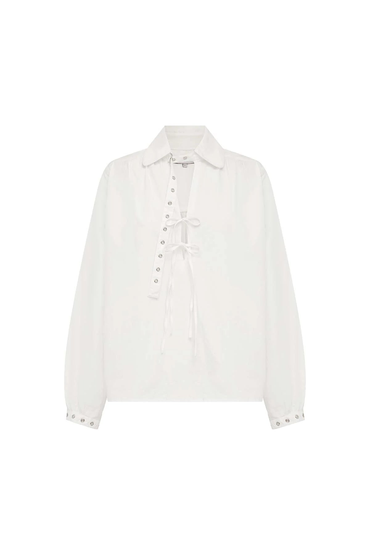 Luma Organic Eyelet Blouse - Bone - Fashion Tops - Rowie The Label - Women's fashion at The Freedom State