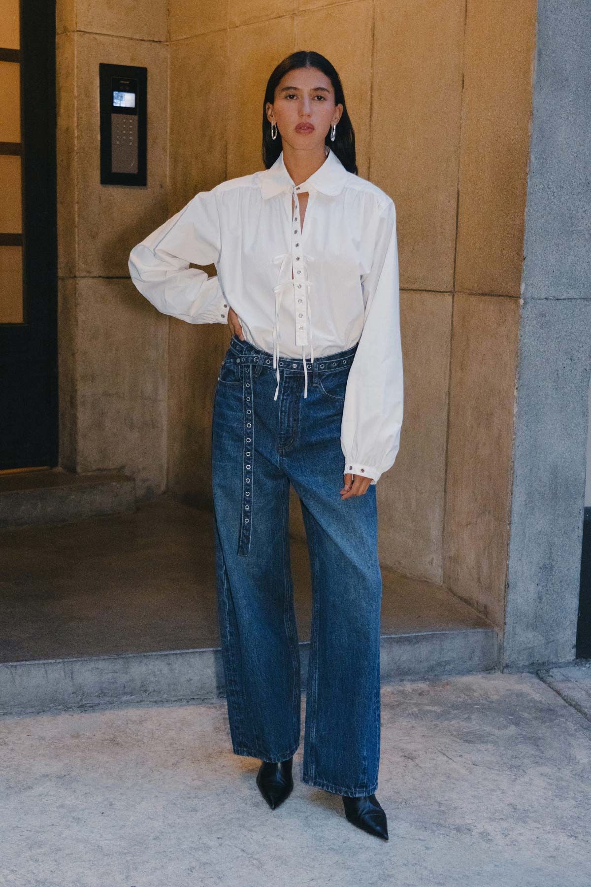 Luma Organic Eyelet Blouse - Bone - Fashion Tops - Rowie The Label - Women's fashion at The Freedom State