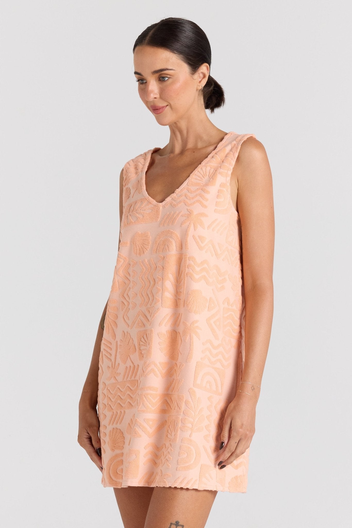 Mai Tai V Tunic Dress - Peach - Mini Dresses - Poolside Paradiso - Women's fashion at The Freedom State