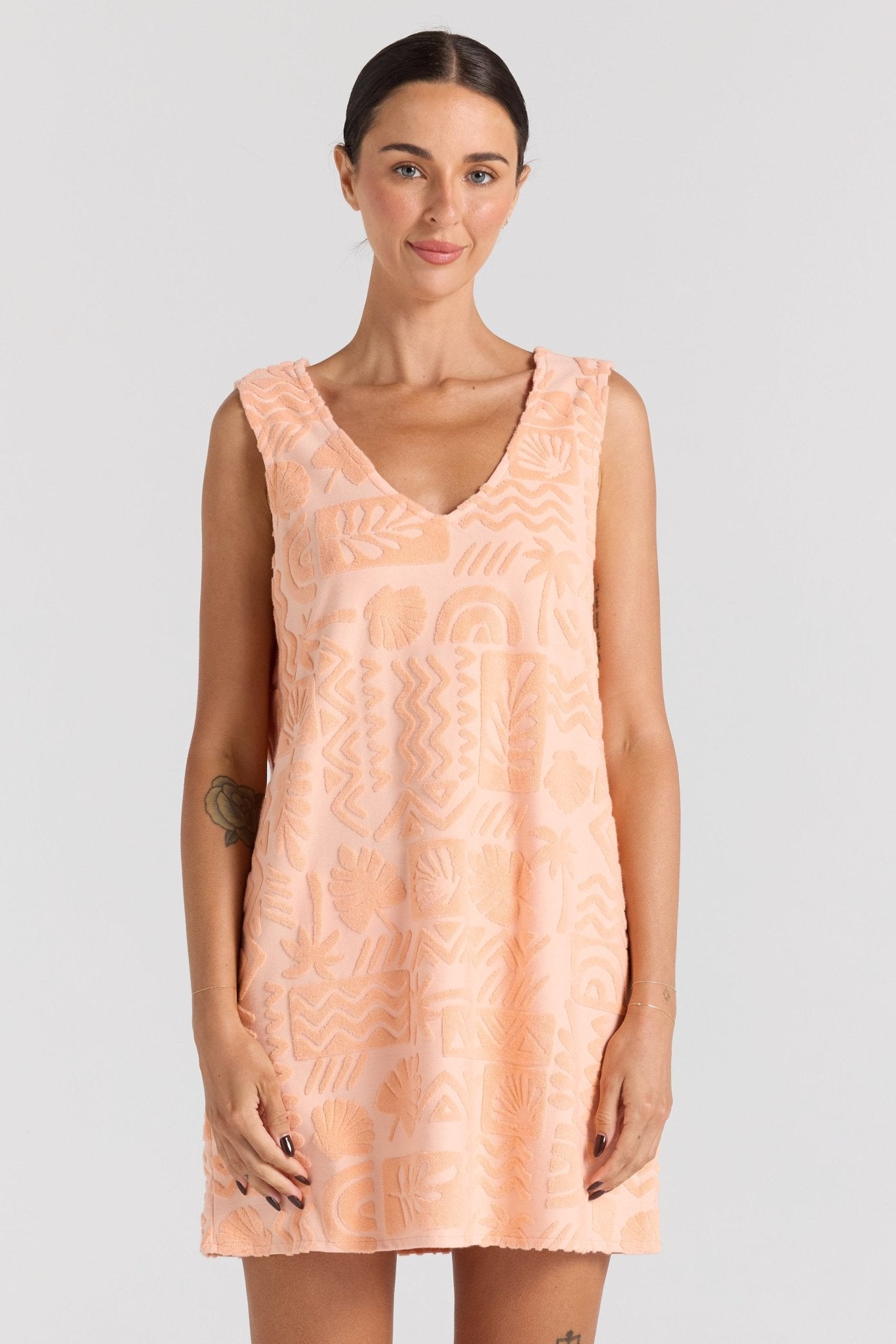 Mai Tai V Tunic Dress - Peach - Mini Dresses - Poolside Paradiso - Women's fashion at The Freedom State