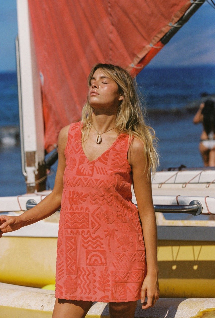 Mai Tai V Tunic Dress - Tangelo - Mini Dresses - Poolside Paradiso - Women's fashion at The Freedom State